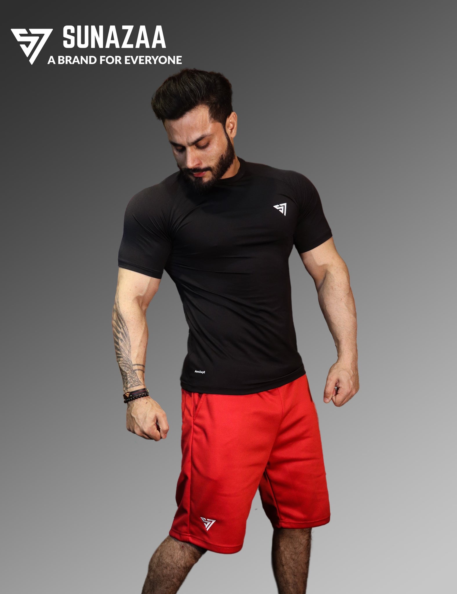 SportFlex Shorts Red (LooseFit) - SUNAZAA